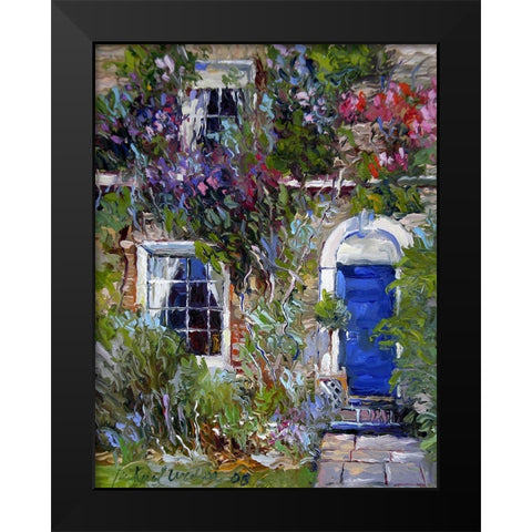 Blue Black Modern Wood Framed Art Print by Wallich, Richard