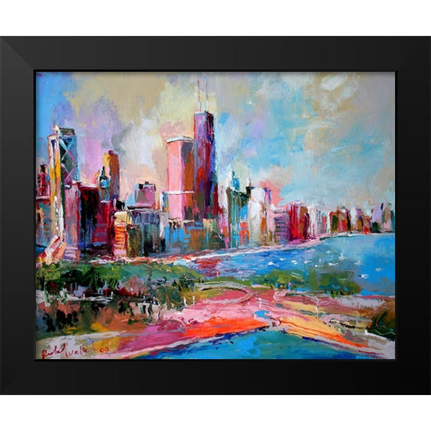 Cityscape Black Modern Wood Framed Art Print by Wallich, Richard