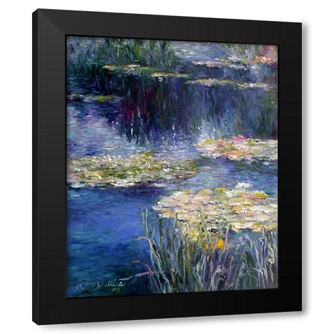 Pond and Lilly Black Modern Wood Framed Art Print by Wallich, Richard