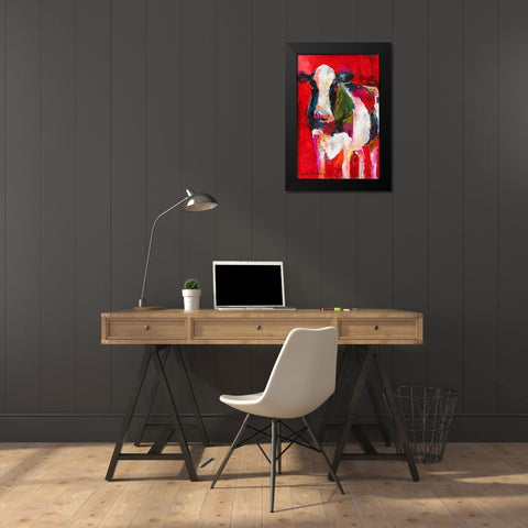 Cow Black Modern Wood Framed Art Print by Wallich, Richard