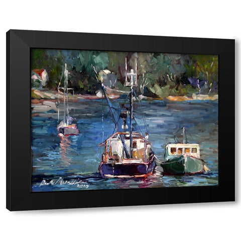 Waiting to Ride Black Modern Wood Framed Art Print by Wallich, Richard