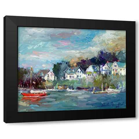 Dock Black Modern Wood Framed Art Print by Wallich, Richard