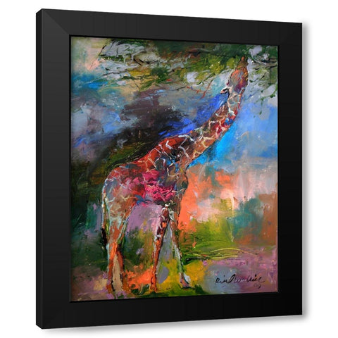 Giraffe Black Modern Wood Framed Art Print with Double Matting by Wallich, Richard