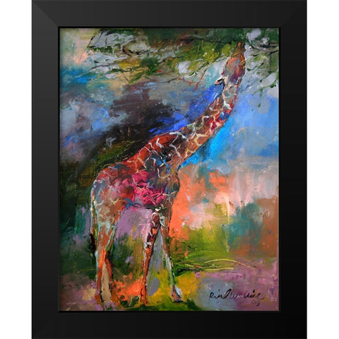 Giraffe Black Modern Wood Framed Art Print by Wallich, Richard