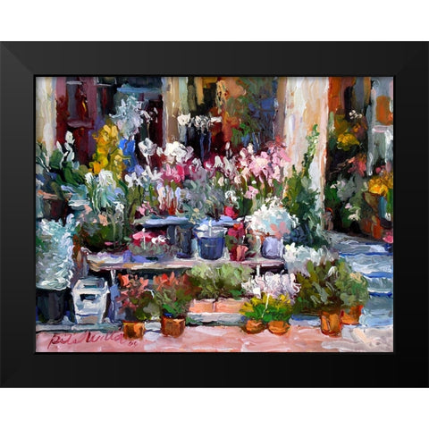 Flower Stand Black Modern Wood Framed Art Print by Wallich, Richard