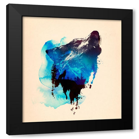 Alone As A Wolf Black Modern Wood Framed Art Print with Double Matting by Farkas, Robert