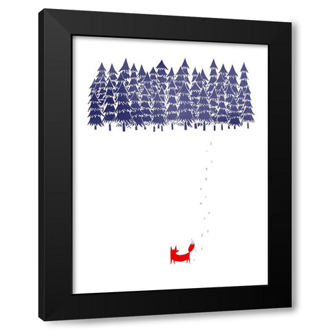 Alone In The Forest Black Modern Wood Framed Art Print by Farkas, Robert