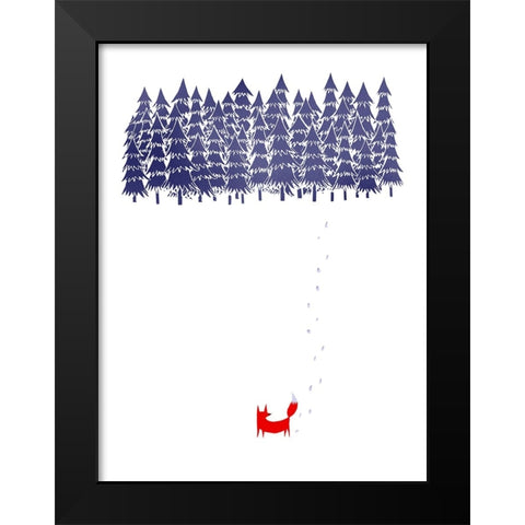 Alone In The Forest Black Modern Wood Framed Art Print by Farkas, Robert
