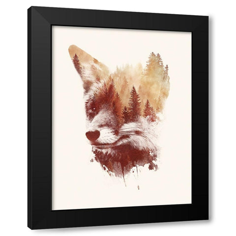 Blind Fox Black Modern Wood Framed Art Print by Farkas, Robert