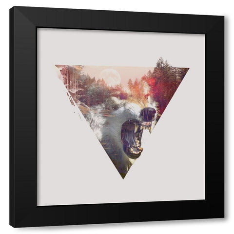 Daylight Moon Black Modern Wood Framed Art Print with Double Matting by Farkas, Robert