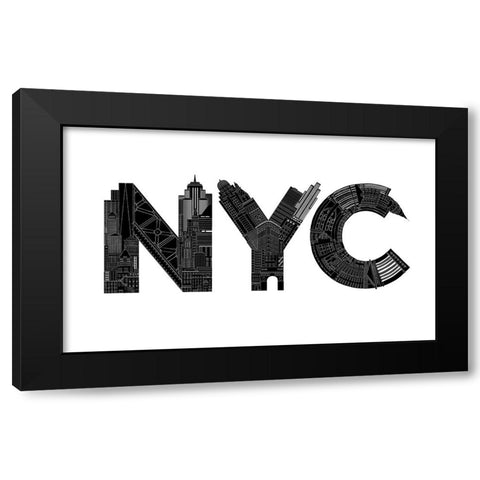 NYC Black Modern Wood Framed Art Print with Double Matting by Farkas, Robert