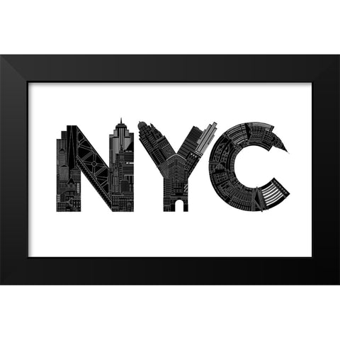 NYC Black Modern Wood Framed Art Print by Farkas, Robert