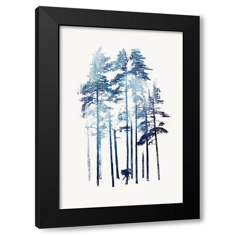 Winter Wolf Black Modern Wood Framed Art Print by Farkas, Robert