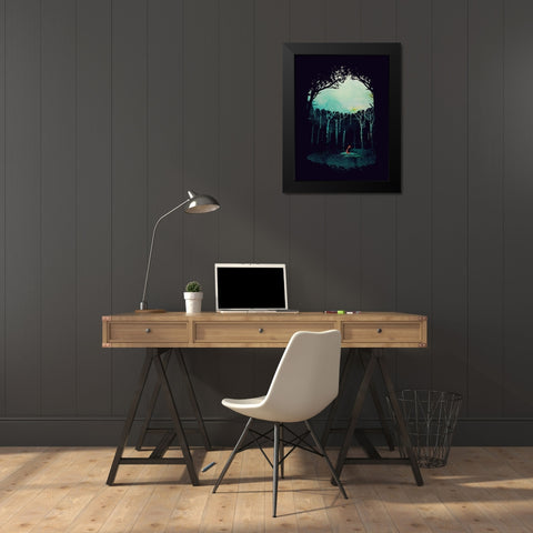 Deep In The Forest Black Modern Wood Framed Art Print by Farkas, Robert