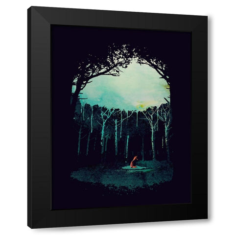 Deep In The Forest Black Modern Wood Framed Art Print by Farkas, Robert