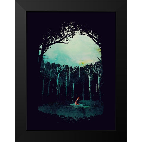 Deep In The Forest Black Modern Wood Framed Art Print by Farkas, Robert
