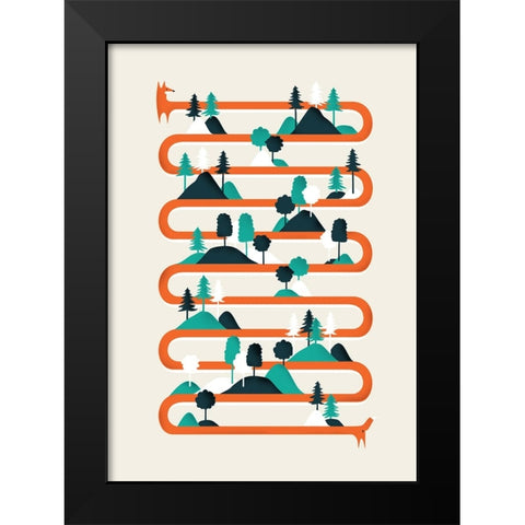 Foxy Stripes Black Modern Wood Framed Art Print by Farkas, Robert