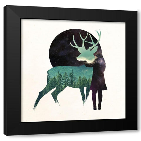 Let The Universe Love You Black Modern Wood Framed Art Print by Farkas, Robert