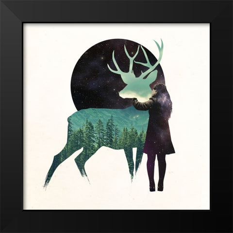 Let The Universe Love You Black Modern Wood Framed Art Print by Farkas, Robert