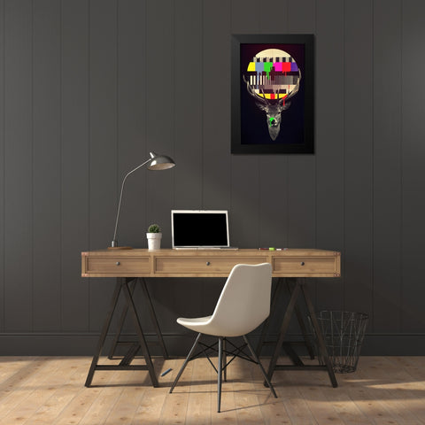 No Signal Black Modern Wood Framed Art Print by Farkas, Robert