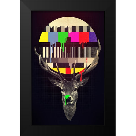 No Signal Black Modern Wood Framed Art Print by Farkas, Robert