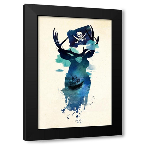 Captain Hook Black Modern Wood Framed Art Print by Farkas, Robert