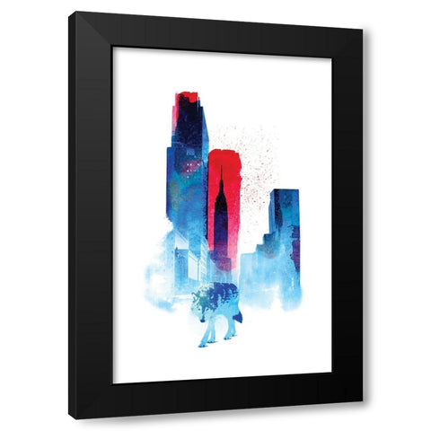 The Wolf Of The City Black Modern Wood Framed Art Print with Double Matting by Farkas, Robert