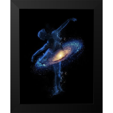 Cosmic Dance Black Modern Wood Framed Art Print by Farkas, Robert