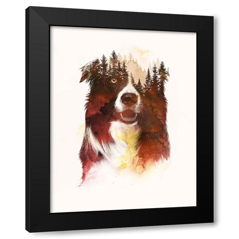 One Night In The Forest Black Modern Wood Framed Art Print by Farkas, Robert