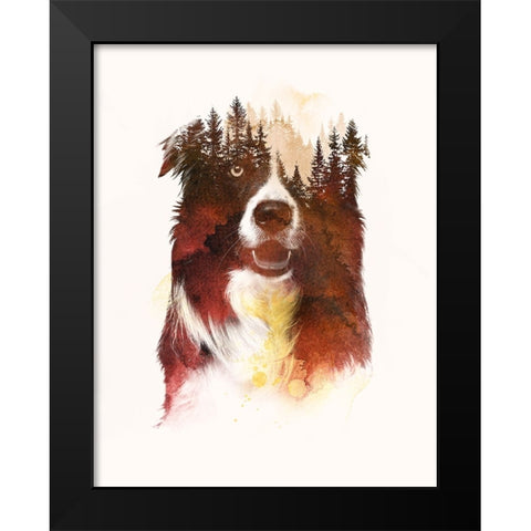 One Night In The Forest Black Modern Wood Framed Art Print by Farkas, Robert
