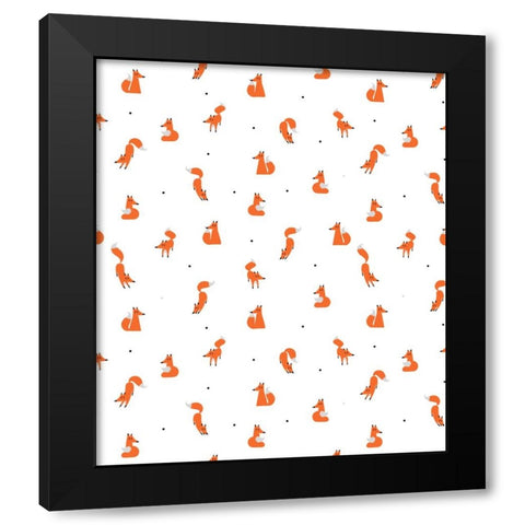 Winter Foxes (Man) Black Modern Wood Framed Art Print by Farkas, Robert