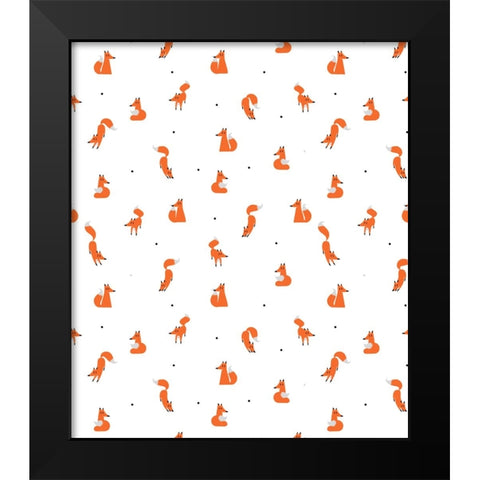 Winter Foxes (Man) Black Modern Wood Framed Art Print by Farkas, Robert