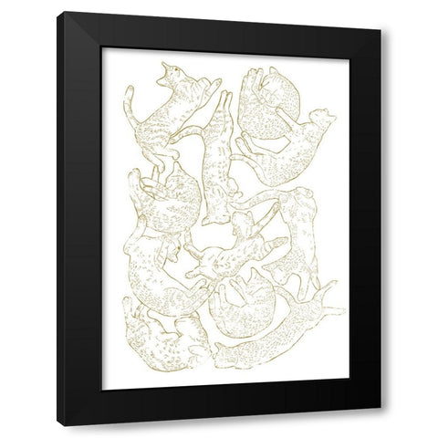 11 Sleeping Cat Black Modern Wood Framed Art Print with Double Matting by Farkas, Robert