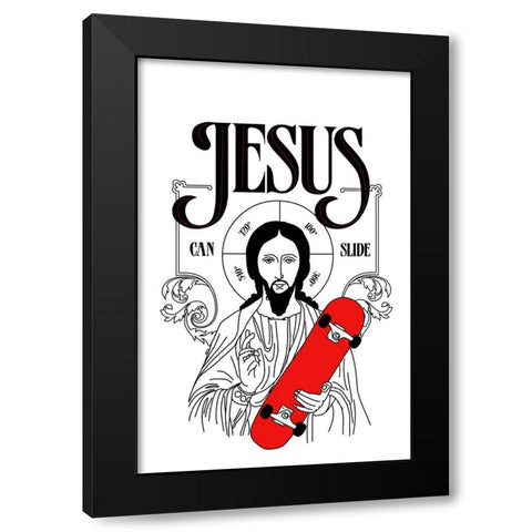 Jesus Can Slide Black Modern Wood Framed Art Print with Double Matting by Farkas, Robert