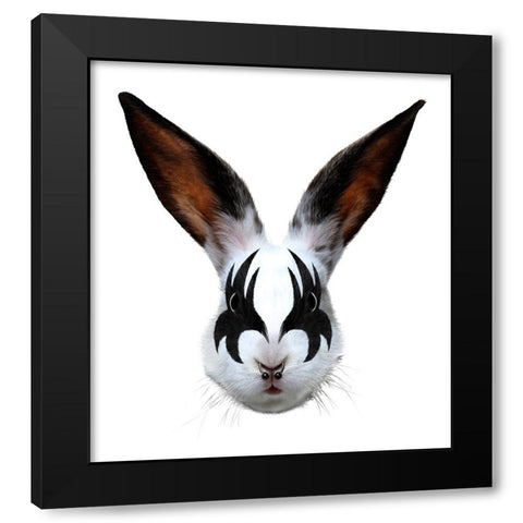 Kiss Of A Rabbit Black Modern Wood Framed Art Print with Double Matting by Farkas, Robert