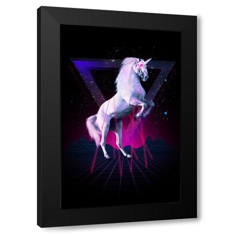 Last Laser Unicorn Tee Black Modern Wood Framed Art Print by Farkas, Robert
