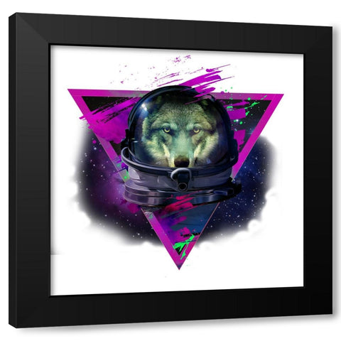 Lonely Astronaut 3 Black Modern Wood Framed Art Print by Farkas, Robert