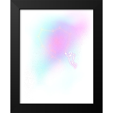 Lonely Astronaut Black Modern Wood Framed Art Print by Farkas, Robert