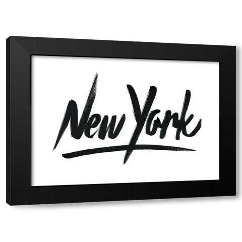 New York Black Modern Wood Framed Art Print with Double Matting by Farkas, Robert