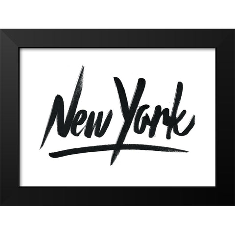 New York Black Modern Wood Framed Art Print by Farkas, Robert