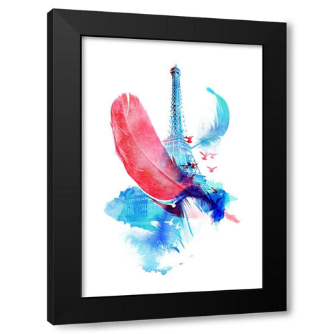 Pigeons Of Paris Black Modern Wood Framed Art Print with Double Matting by Farkas, Robert