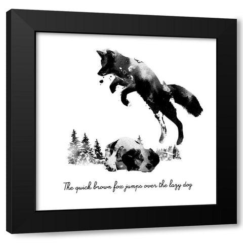 Quick Brown Fox Black Modern Wood Framed Art Print with Double Matting by Farkas, Robert