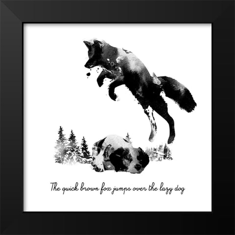 Quick Brown Fox Black Modern Wood Framed Art Print by Farkas, Robert