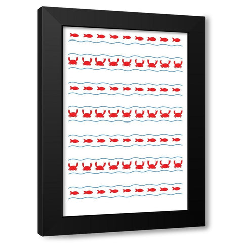 Summer Pattern Black Modern Wood Framed Art Print by Farkas, Robert