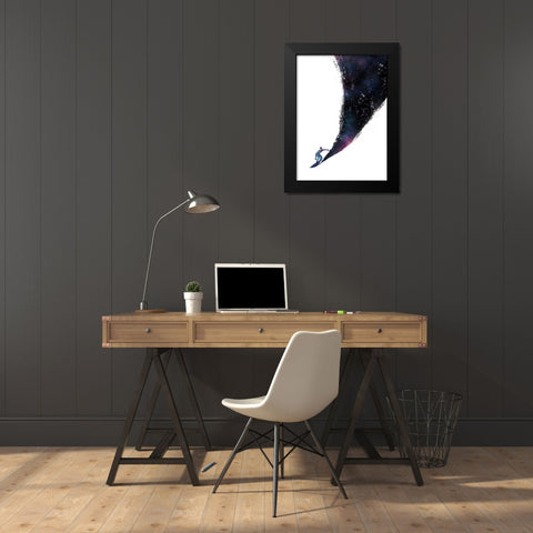 Surfing The Universe Black Modern Wood Framed Art Print by Farkas, Robert
