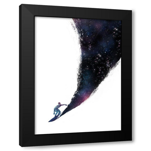 Surfing The Universe Black Modern Wood Framed Art Print by Farkas, Robert