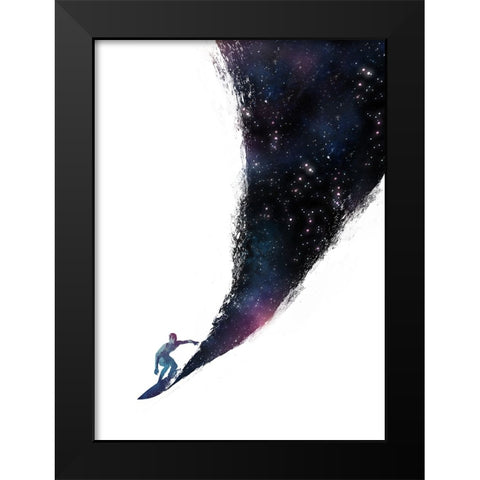 Surfing The Universe Black Modern Wood Framed Art Print by Farkas, Robert