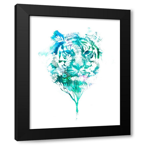 Tiger Tree Black Modern Wood Framed Art Print with Double Matting by Farkas, Robert