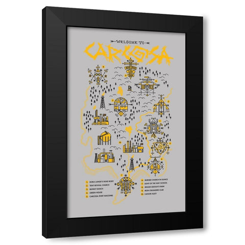 True Detective V01 Black Modern Wood Framed Art Print with Double Matting by Farkas, Robert