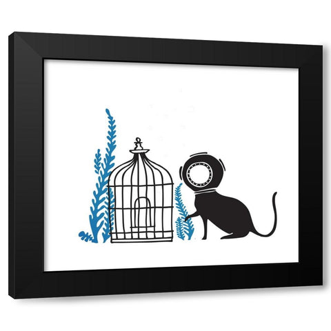 We Can Be Friends Black Modern Wood Framed Art Print by Farkas, Robert